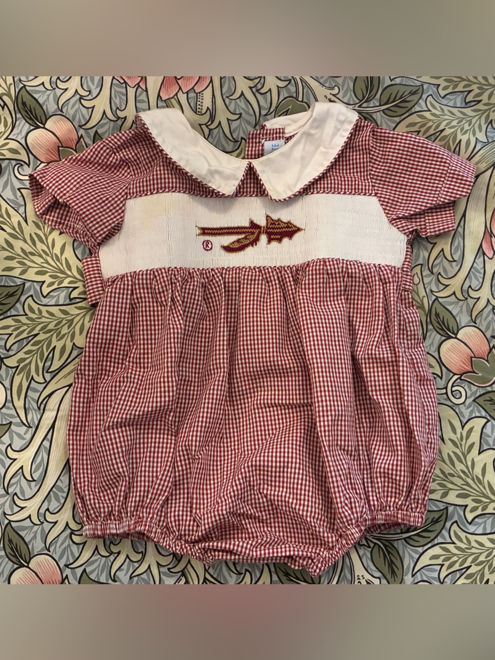 Florida State Seminole Smocked Gingham Bubble